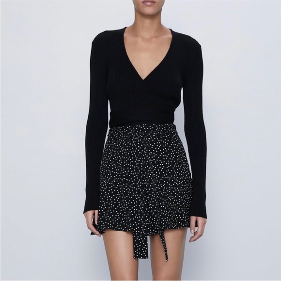 Zara Pants - Zara Black Polka Dot Skort
